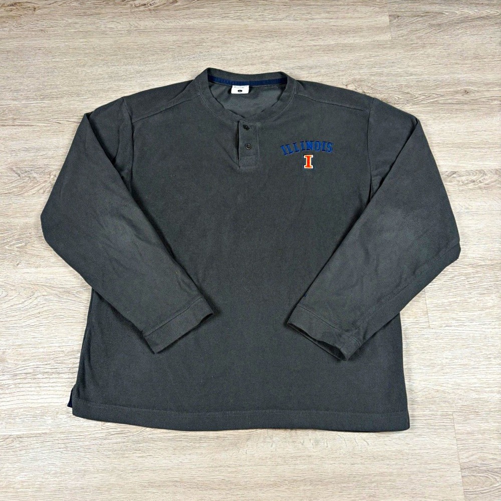 Columbia Sportswear Illinois Fighting Illini Men's L Gray Henley Pullover